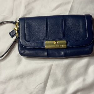 Coach Navy Blue Kristin Wristlet/Clutch